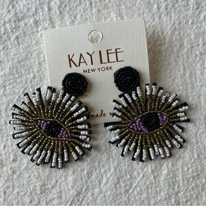 Kay Lee New York Beaded Eye Earrings